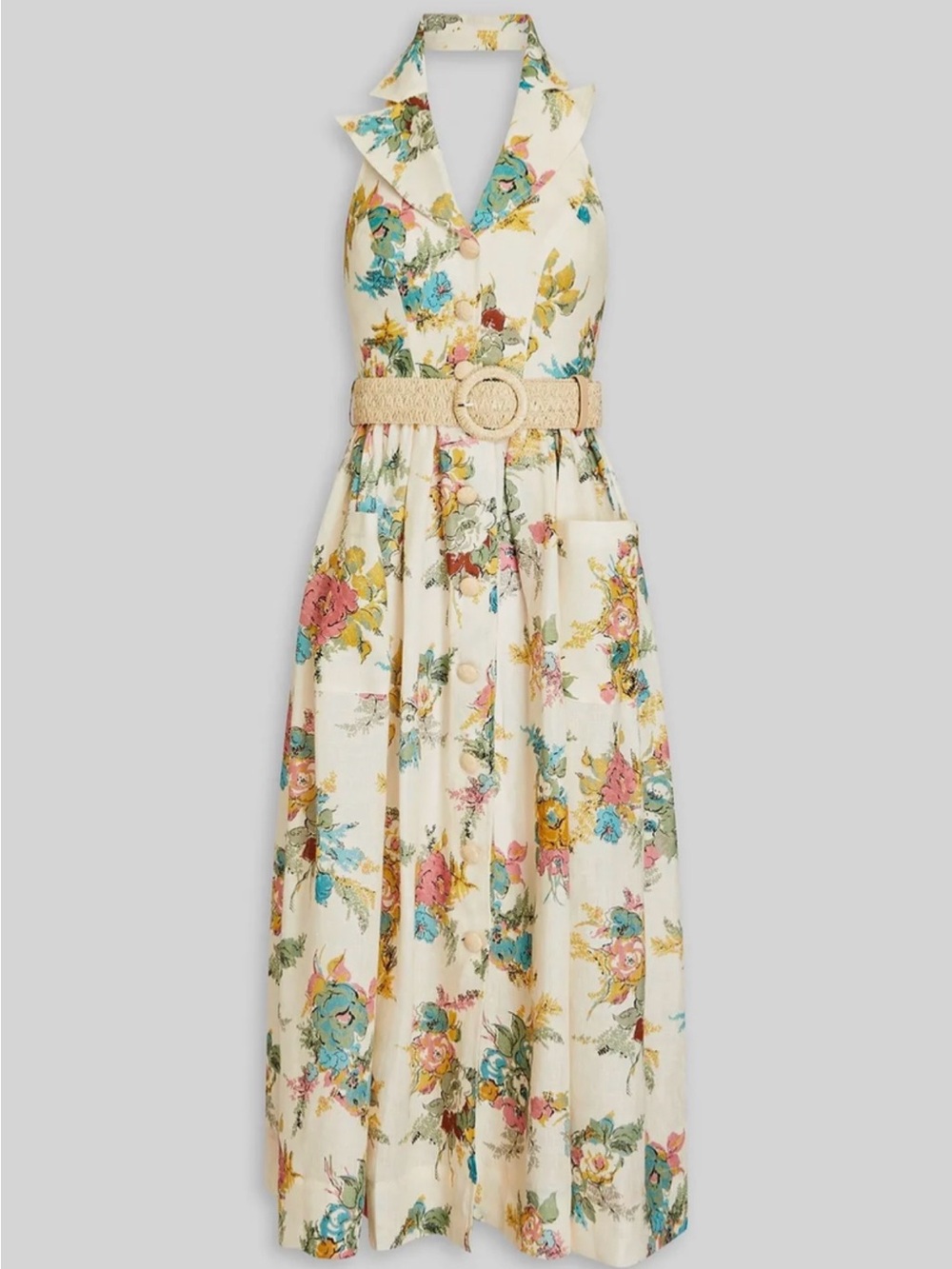Zimmermann Clover Halter Shirt Dress